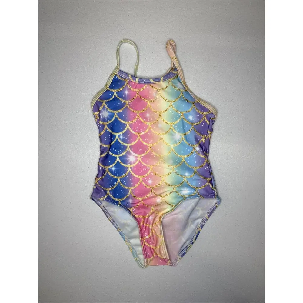 Girls Swimsuit 2 Pack Matching Bathing Suits One-piece + Bikini Set Size 3Y